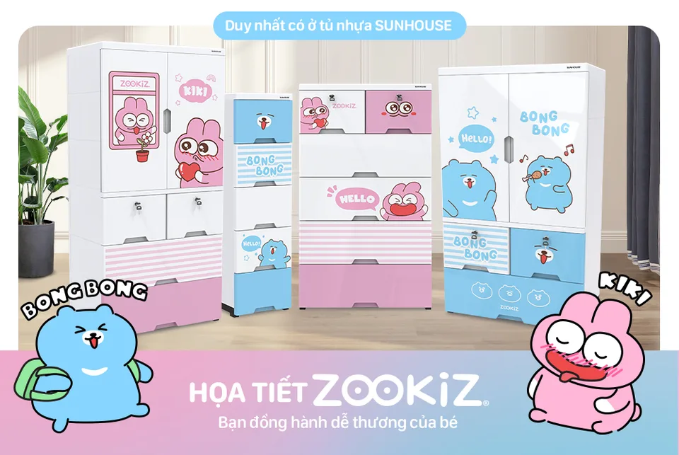 Tủ nhựa trẻ em 2 cánh Happy Kids SUNHOUSE KS-CA1177G3 10