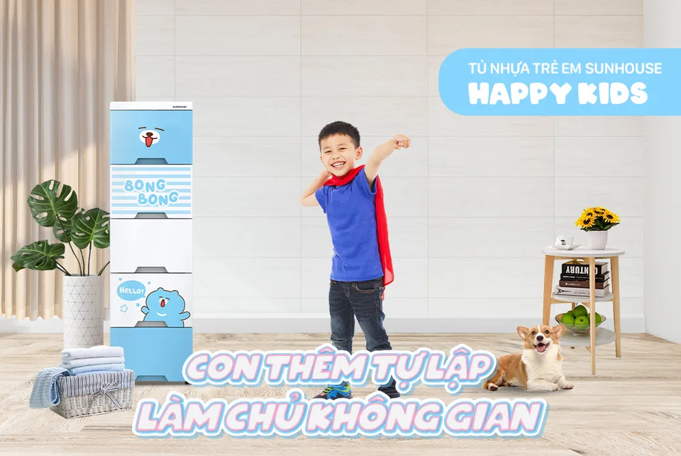 Tủ nhựa trẻ em 5 ngăn Happy Kids SUNHOUSE KS-CA343B5 9