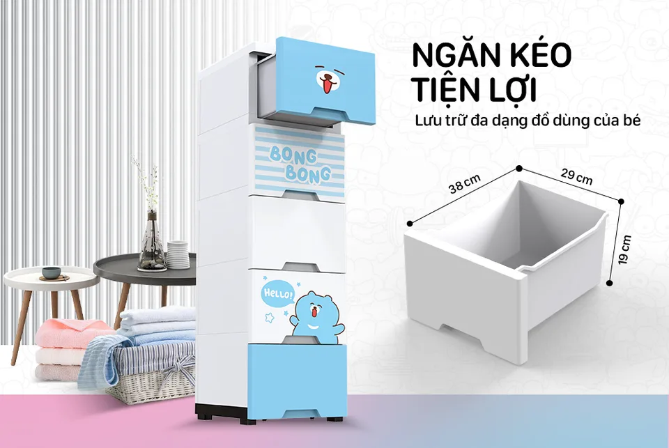 Tủ nhựa trẻ em 5 ngăn Happy Kids SUNHOUSE KS-CA343B5 11