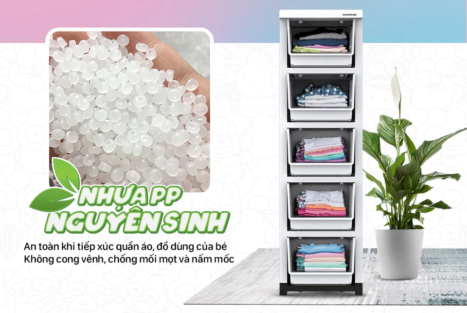 Tủ nhựa trẻ em 5 ngăn Happy Kids SUNHOUSE KS-CA343B5 12