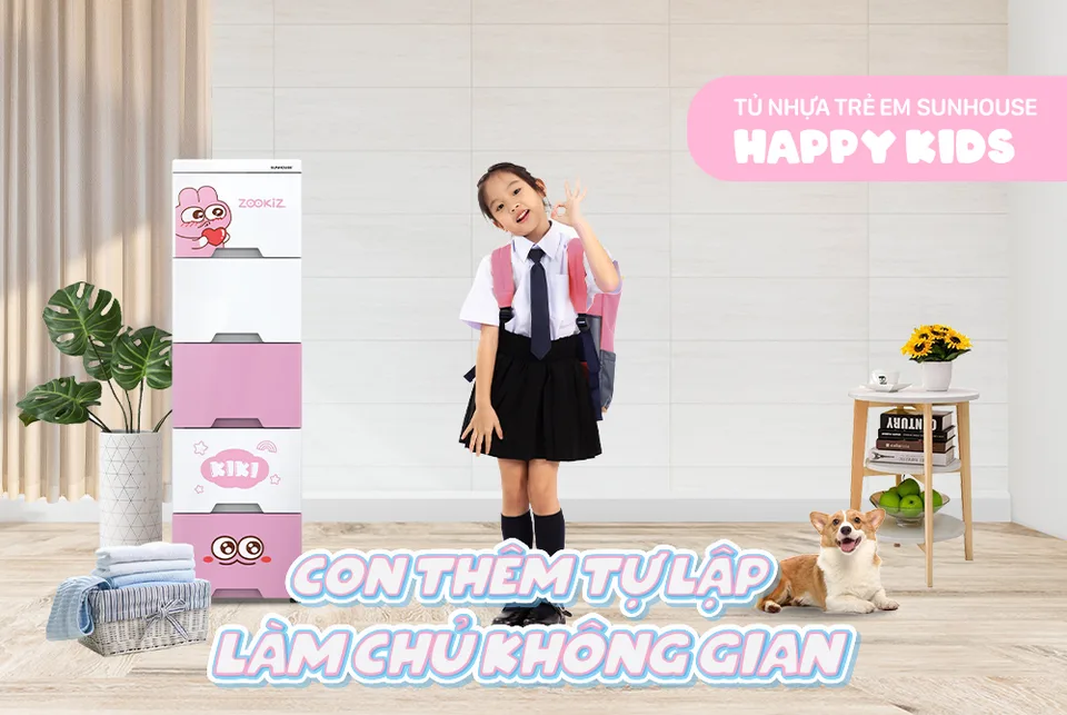 Tủ nhựa trẻ em 5 ngăn Happy Kids SUNHOUSE KS-CA343G5 10