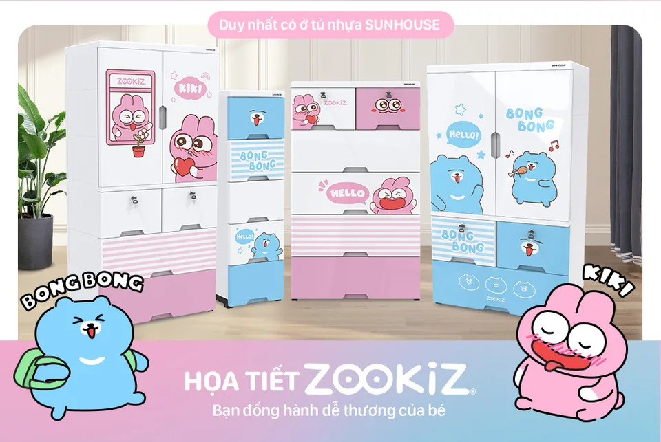 Tủ nhựa trẻ em 5 ngăn Happy Kids SUNHOUSE KS-CA343G5 11