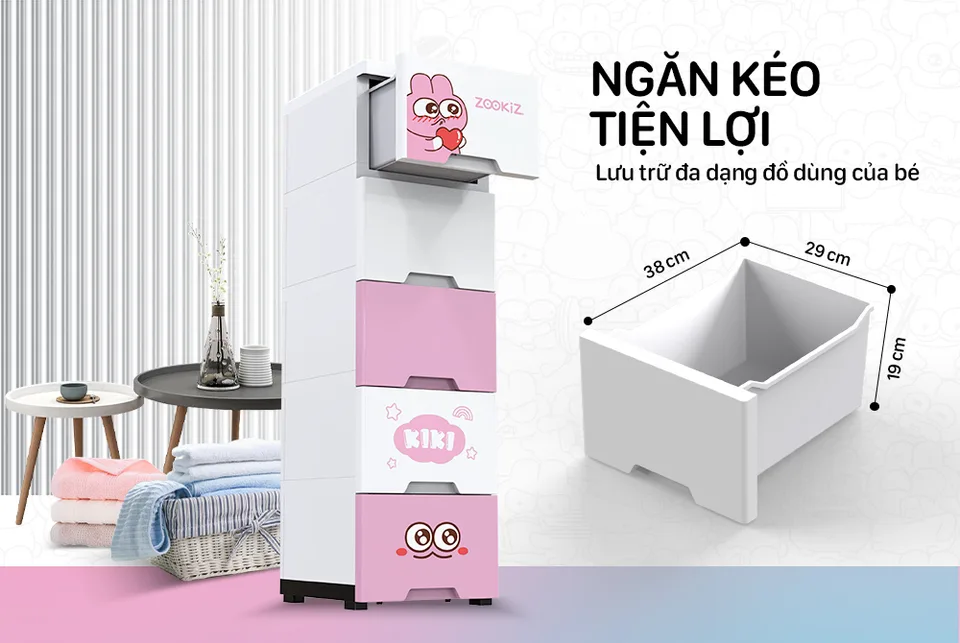 Tủ nhựa trẻ em 5 ngăn Happy Kids SUNHOUSE KS-CA343G5 12