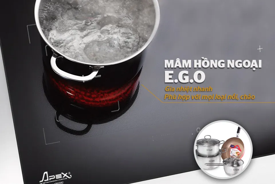 Bếp đôi điện từ hồng ngoại APEX APB9982