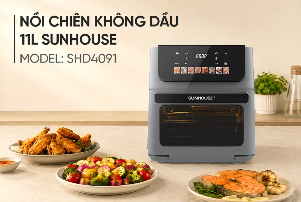 Nồi chiên không dầu 11L SUNHOUSE SHD4091