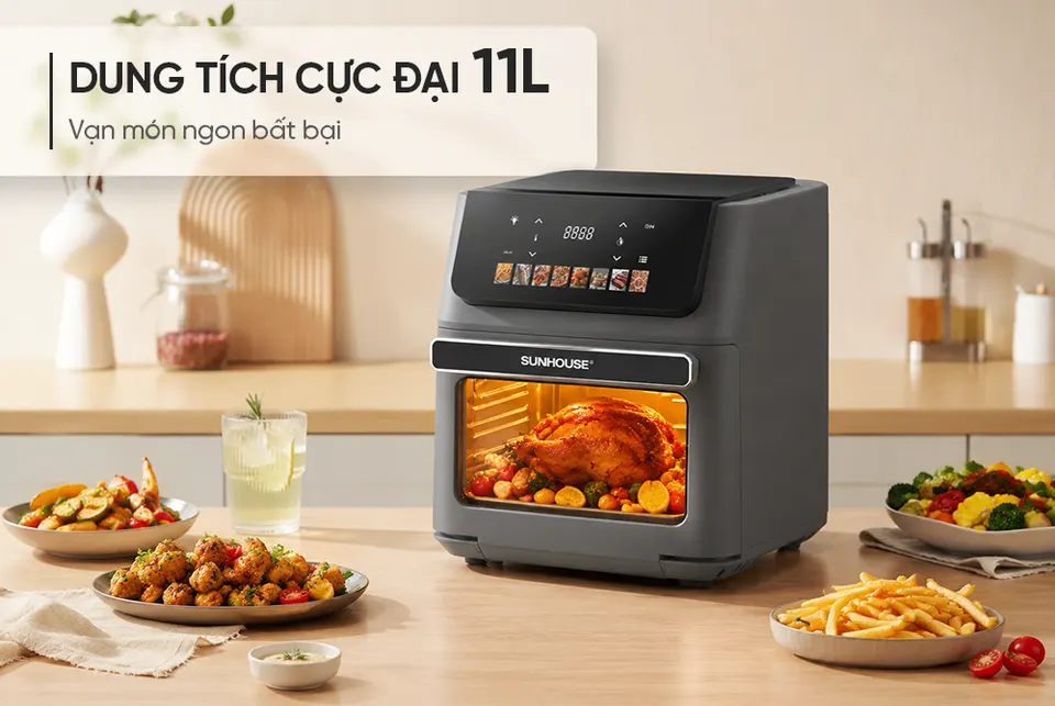 Nồi chiên không dầu 11L SUNHOUSE SHD4091