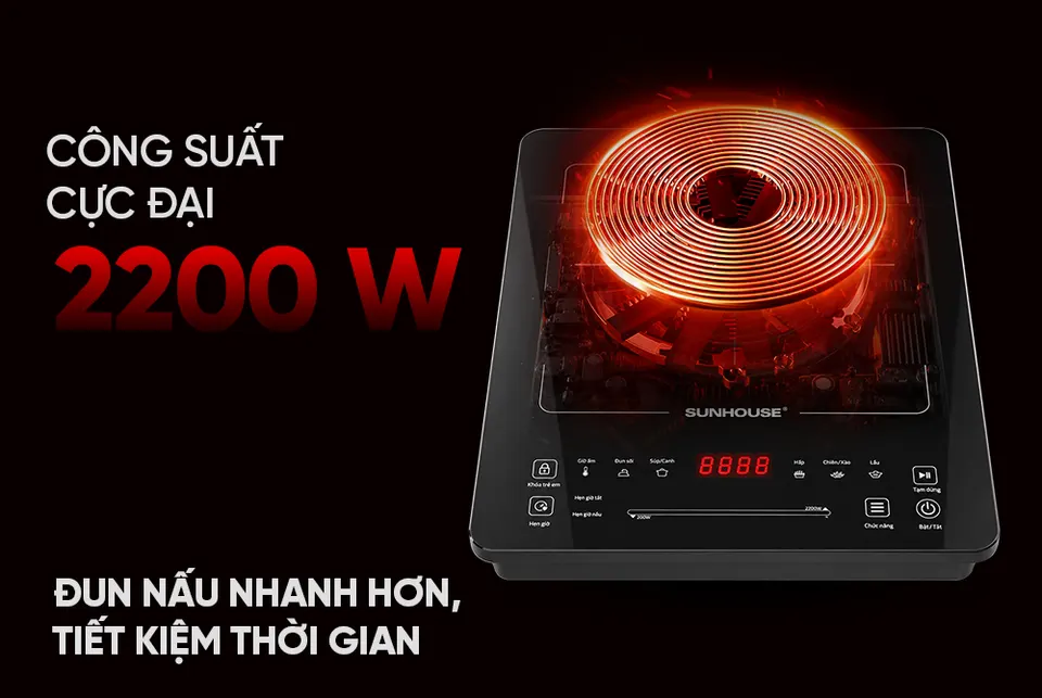 BẾP TỪ ĐƠN CẢM ỨNG SUNHOUSE SHD6875GT
