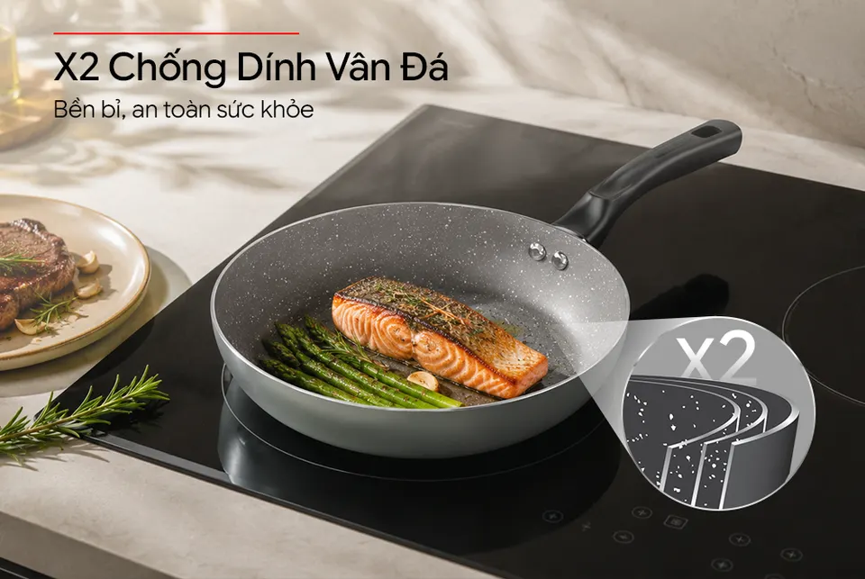 Bộ nồi chảo chống dính đáy từ Sunhouse Eco SHG7979X4