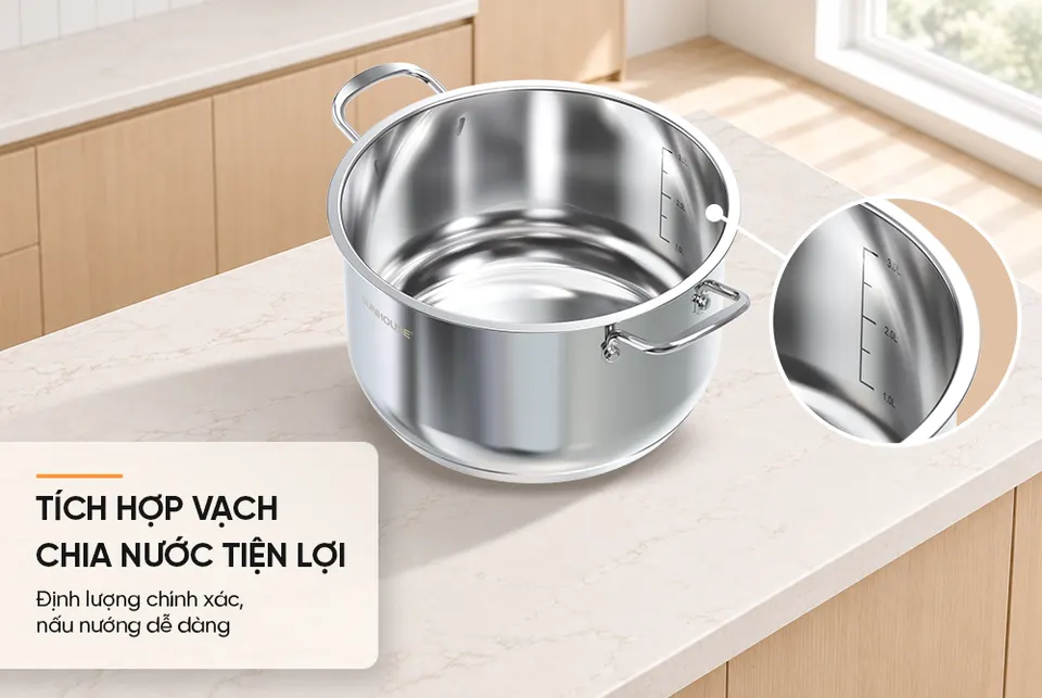 Nồi inox 3 đáy Sunhouse SHG308-18DA