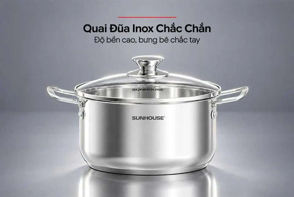 NỒI INOX 3 ĐÁY SUNHOUSE SHG308-18DX