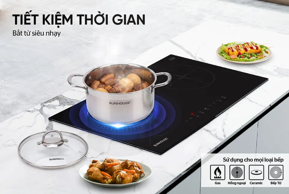 NỒI INOX 304 ĐÁY LIỀN SUNHOUSE SHG706-20