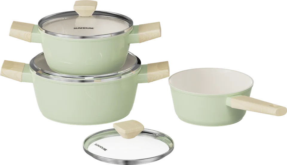 Bộ nồi Nano Ceramic đáy từ SUNHOUSE Healthy SHG798C 1