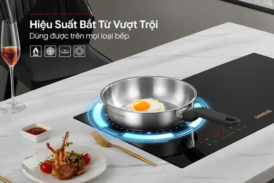 CHẢO INOX NGUYÊN KHỐI SUNHOUSE HEALTHY IN26CNC1