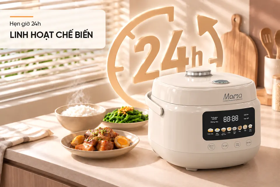 Nồi cơm điện tử 1.2L SUNHOUSE Mama SHD8856