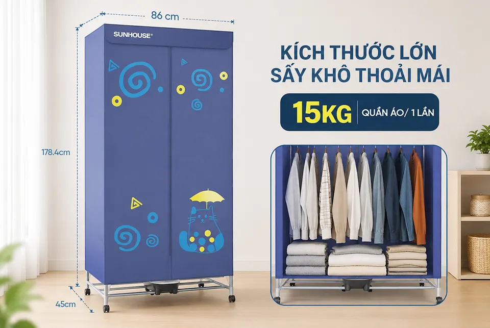 Máy sấy quần áo SUNHOUSE SHD2708