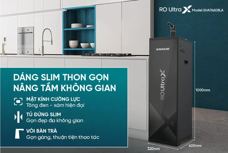 Máy lọc nước ion kiềm Hydrogen UltraX Sunhouse SHA76608LA