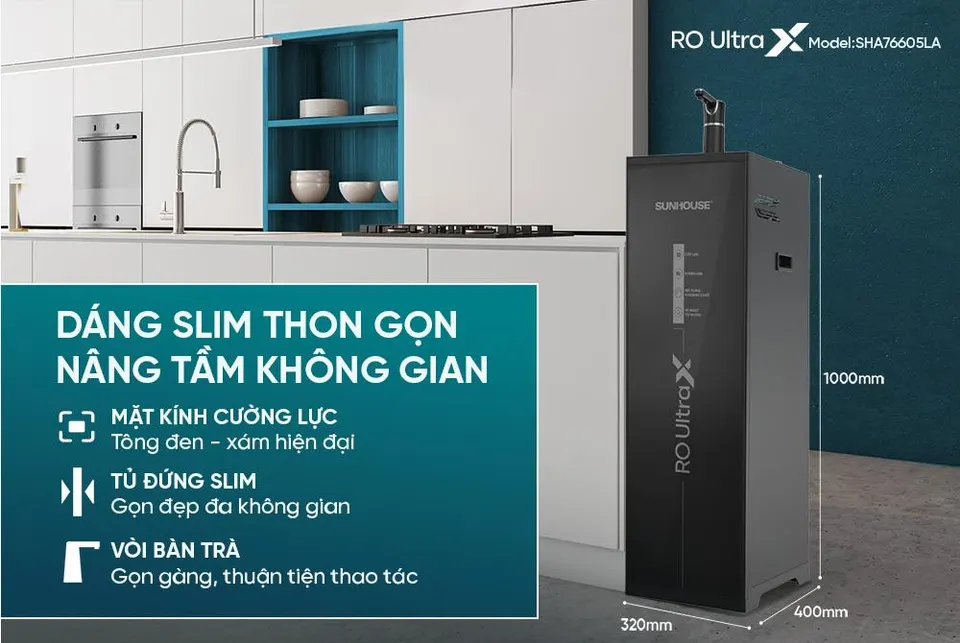 Máy lọc nước ion kiềm Hydrogen UltraX SUNHOUSE SHA76605L