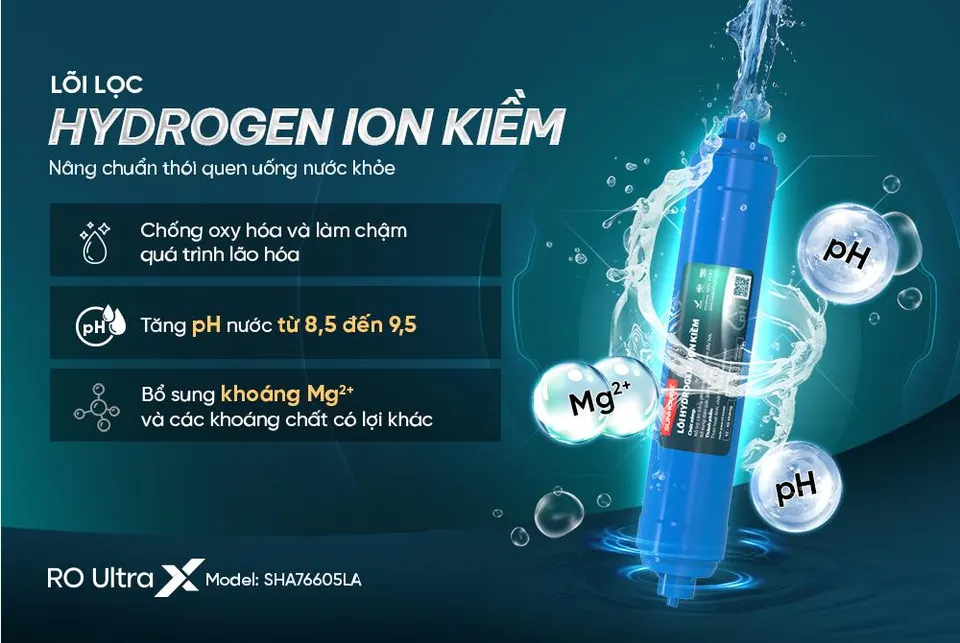 Máy lọc nước ion kiềm Hydrogen UltraX SUNHOUSE SHA76605L