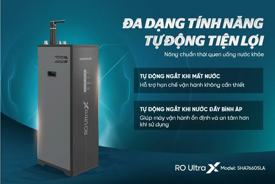 Máy lọc nước ion kiềm Hydrogen UltraX SUNHOUSE SHA76605L