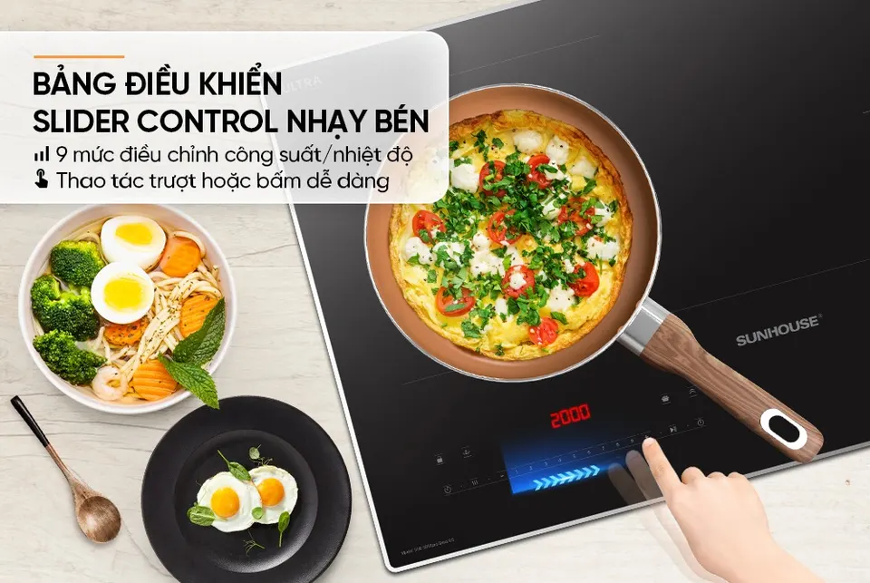 Bếp đôi điện từ SUNHOUSE SHB 589Xpro Seria 9.0