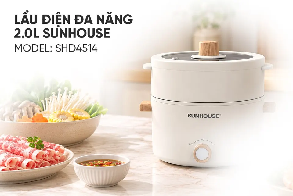 Lẩu điện mini đa năng 2.0L SUNHOUSE SHD4514