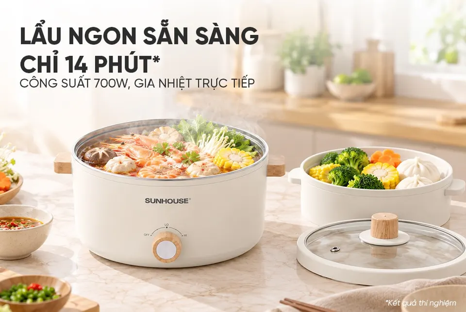 Lẩu điện mini đa năng 2.0L SUNHOUSE SHD4514