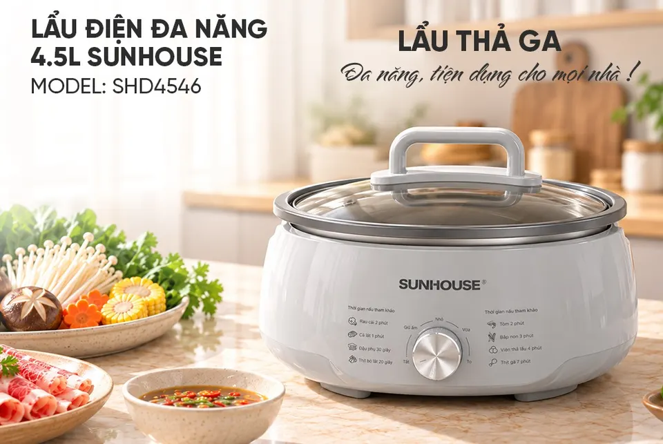 LẨU ĐIỆN 4.5L SUNHOUSE SHD4546