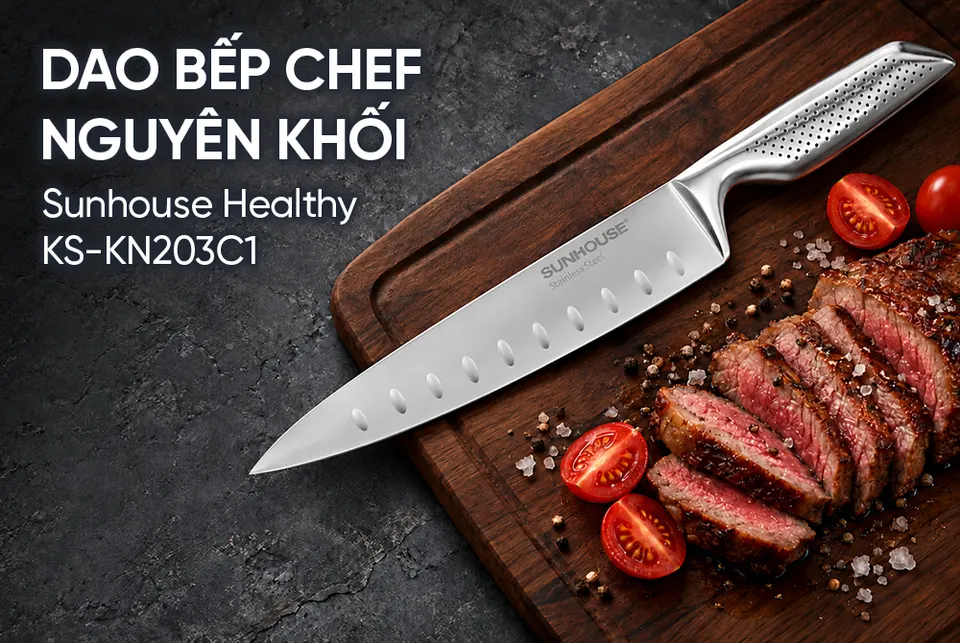 DAO BẾP CHEF NGUYÊN KHỐI SUNHOUSE HEALTHY KS-KN203C1
