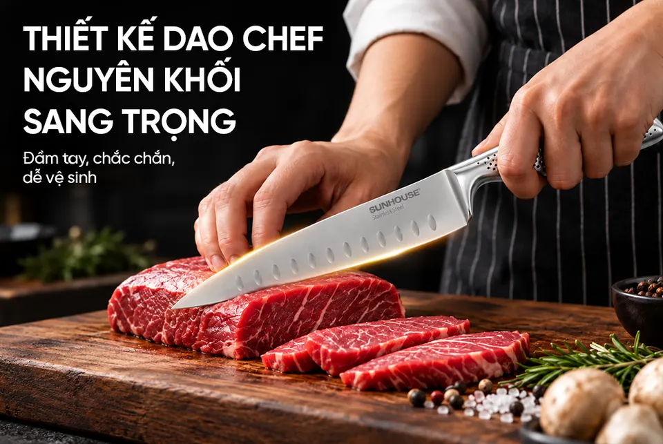 DAO BẾP CHEF NGUYÊN KHỐI SUNHOUSE HEALTHY KS-KN203C1