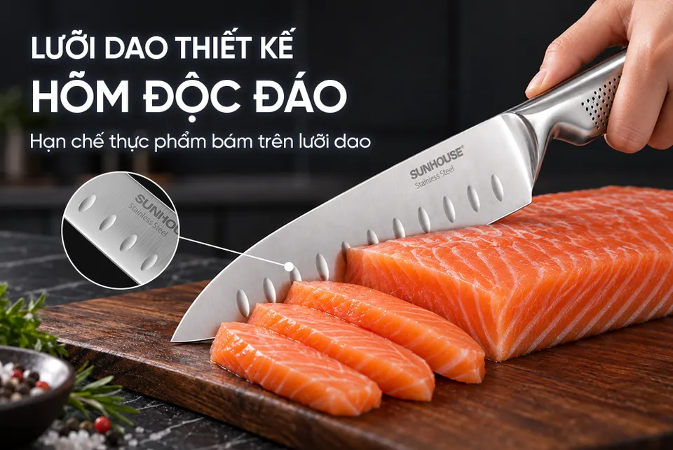 DAO BẾP CHEF NGUYÊN KHỐI SUNHOUSE HEALTHY KS-KN203C1