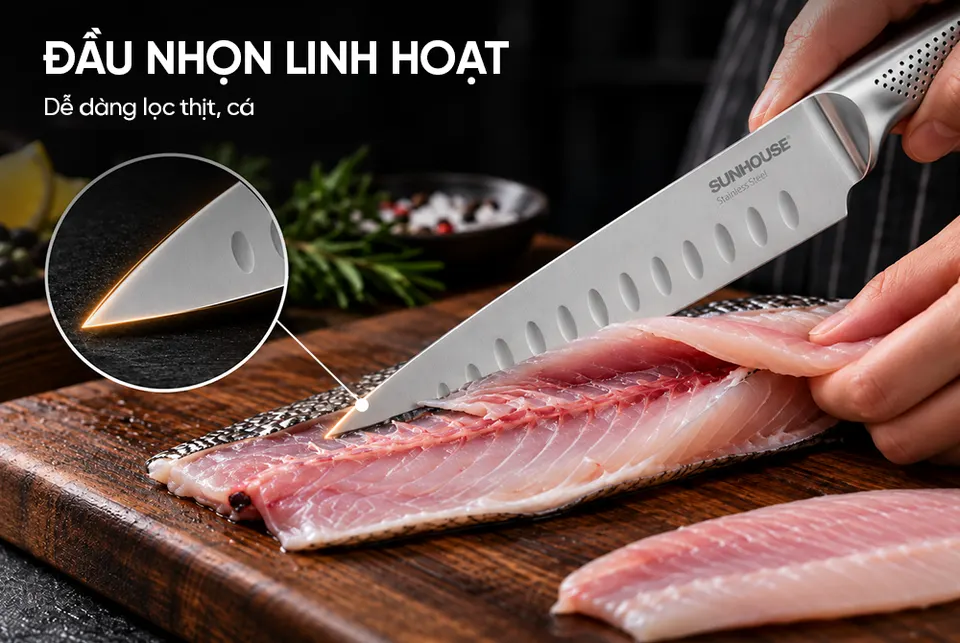 DAO BẾP CHEF NGUYÊN KHỐI SUNHOUSE HEALTHY KS-KN203C1