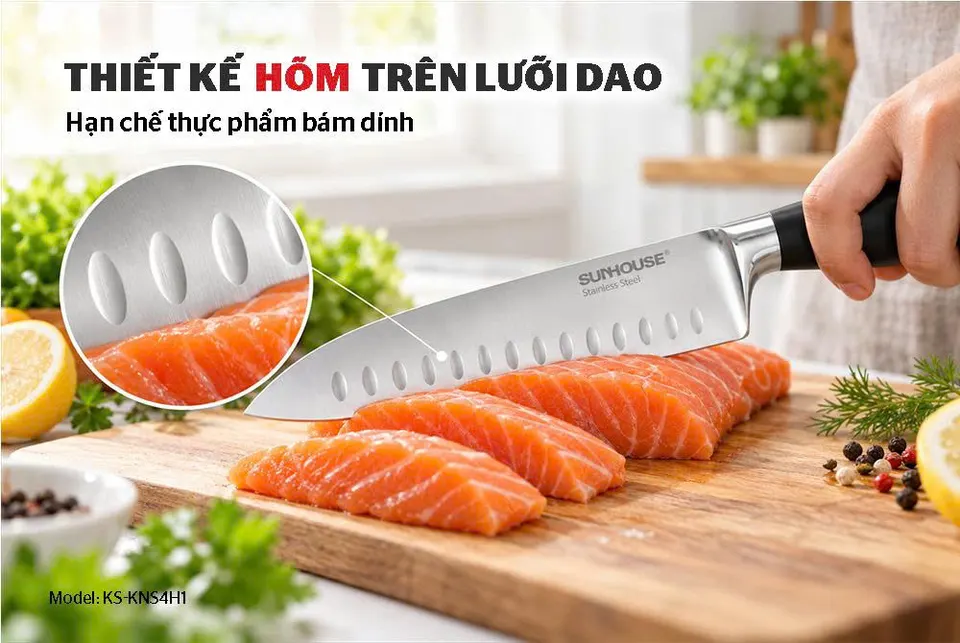 BỘ DAO KÉO NHÀ BẾP 4 MÓN SUNHOUSE HEALTHY KS-KNS4H1