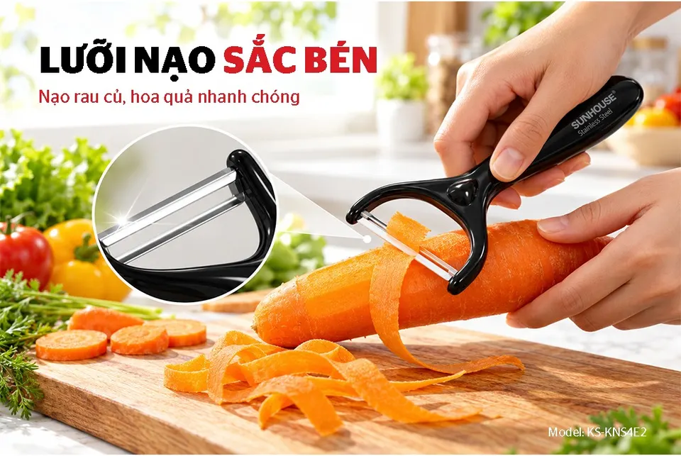 BỘ DAO NHÀ BẾP 4 MÓN SUNHOUSE ECO KS-KNS4E2