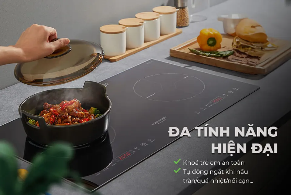 Bếp đôi điện từ SUNHOUSE SHB-99HT
