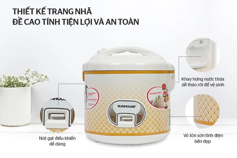 Nồi cơm điện 2.8L SUNHOUSE SH830 21