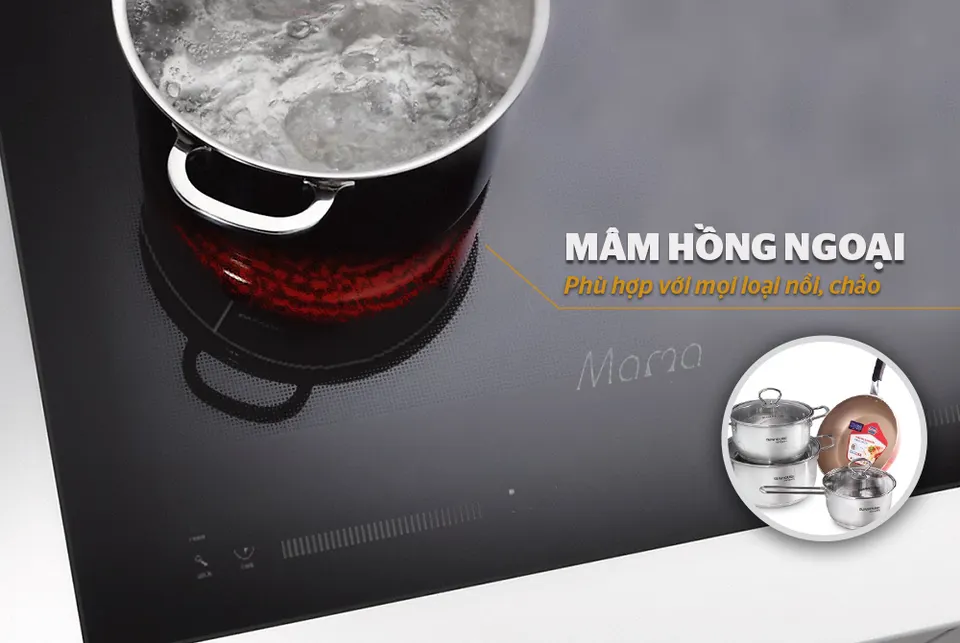 Bếp đôi điện từ hồng ngoại SUNHOUSE MAMA MMB9200MIX