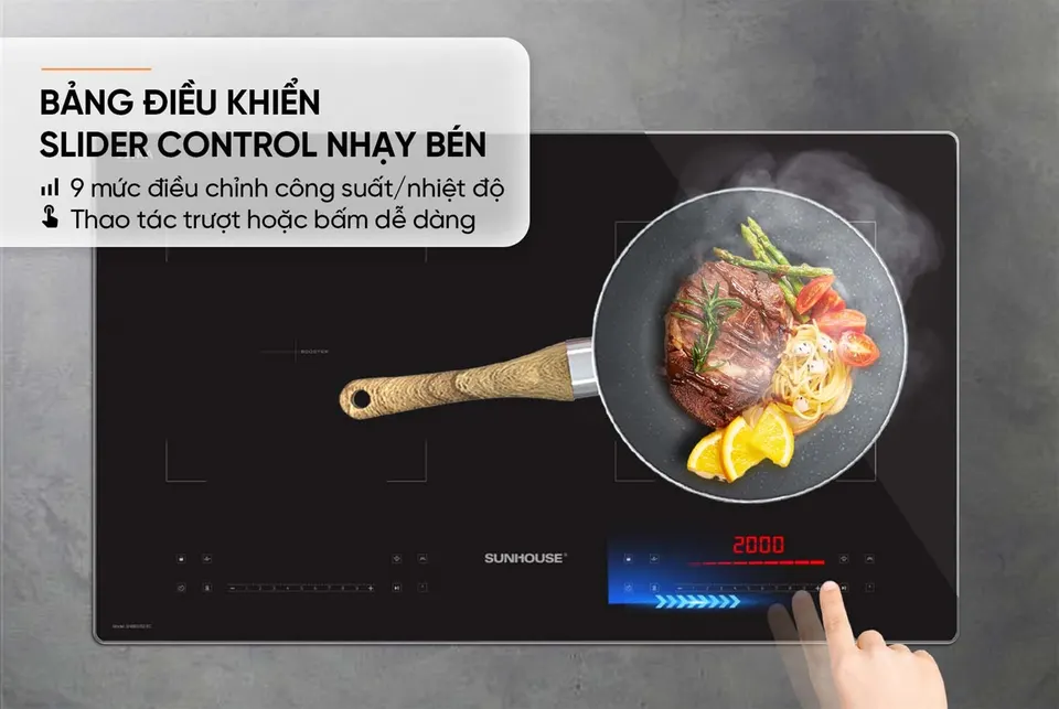 Bếp đôi điện từ SUNHOUSE SHB82032-EC