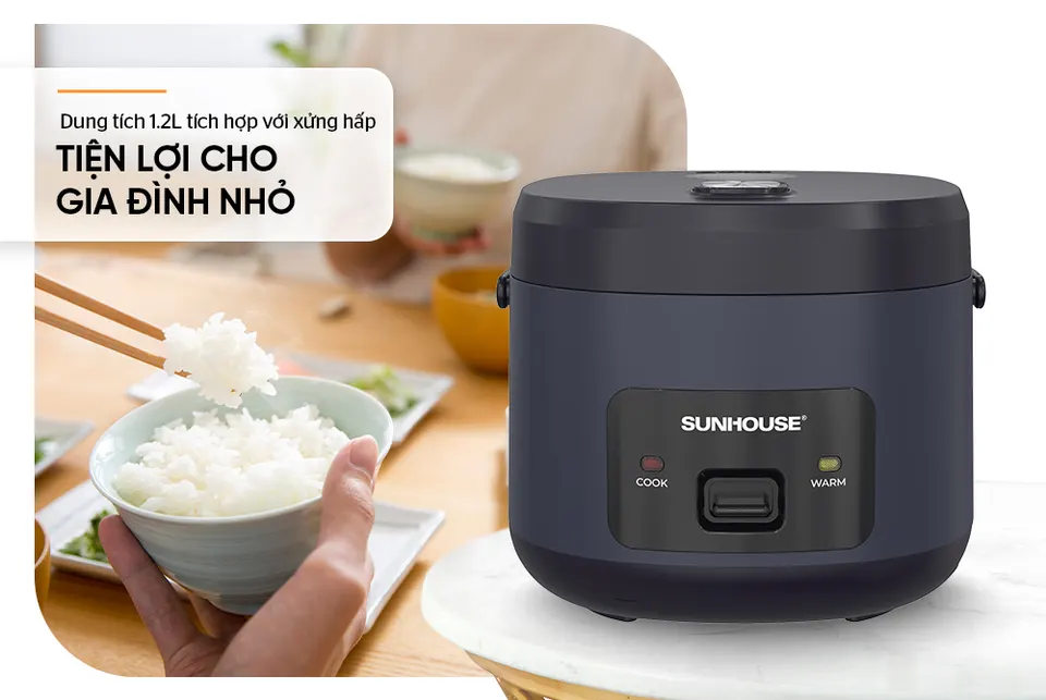 Nồi cơm điện 1.2l SUNHOUSE SHD8219