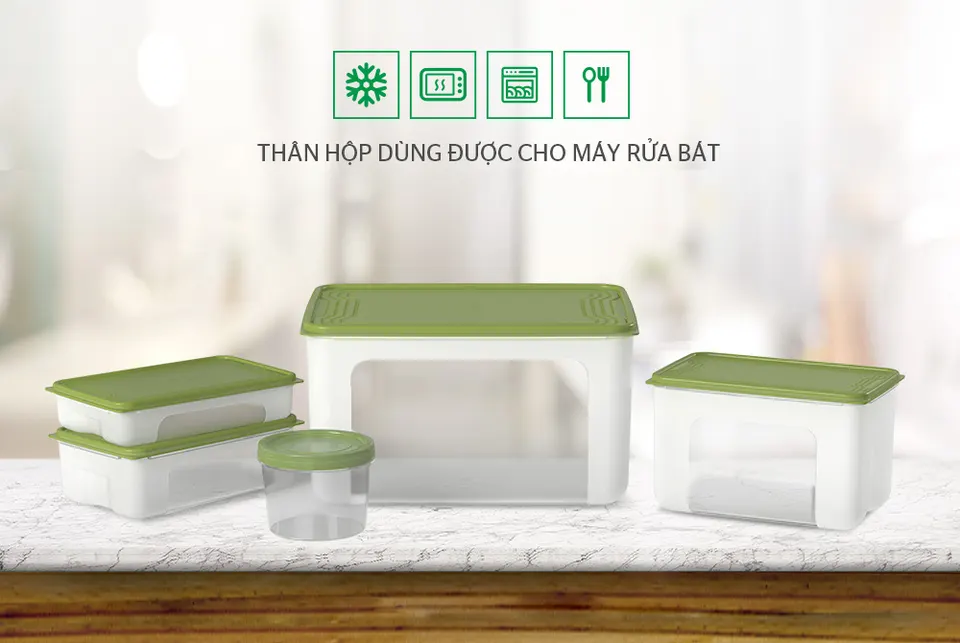 Bộ 5 hộp bảo quản thực phẩm khô BIOZONE KB-DR5P02