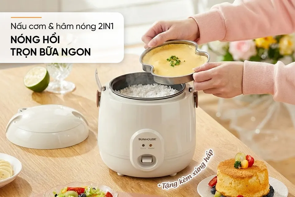 Nồi cơm điện 0.4L SUNHOUSE SHD8206W