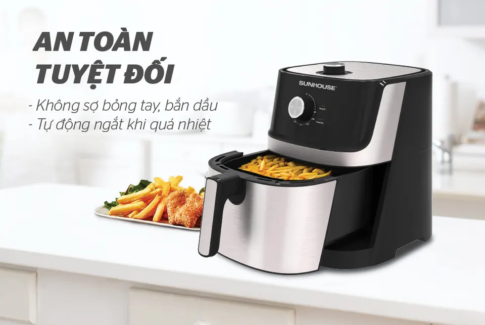 Nồi chiên không dầu 6L SUNHOUSE SHD4027