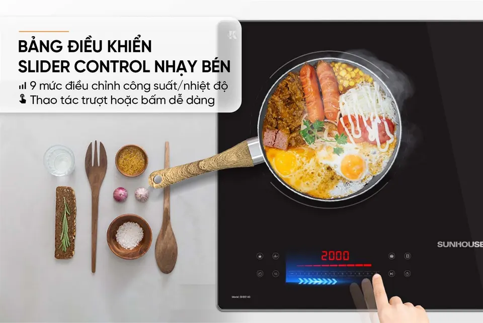 Bếp đôi điện từ SUNHOUSE SHB5143