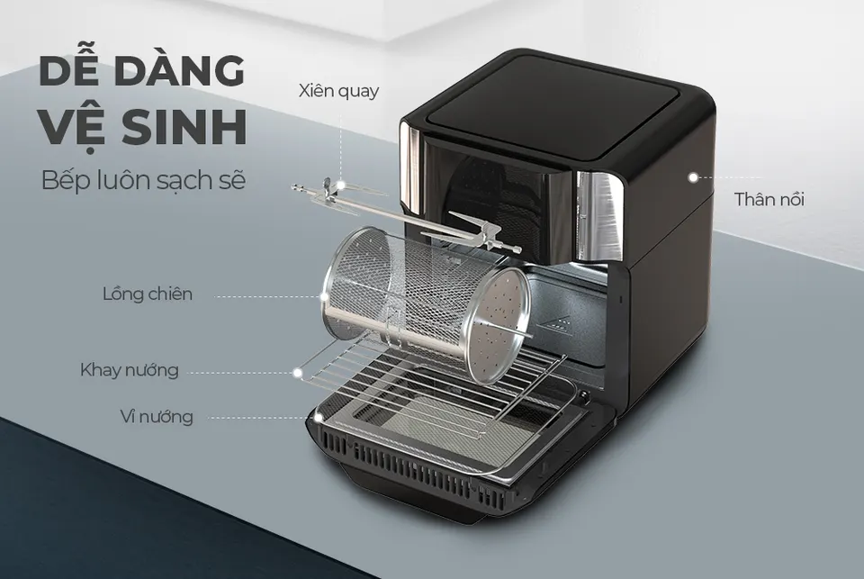 Nồi chiên không dầu 15L SUNHOUSE MAMA SHD4088