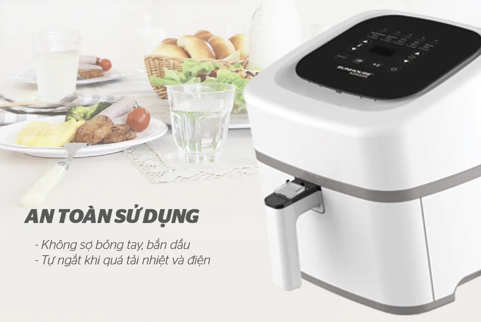 Nồi chiên không dầu 4.5L SUNHOUSE MAMA SHD4086W
