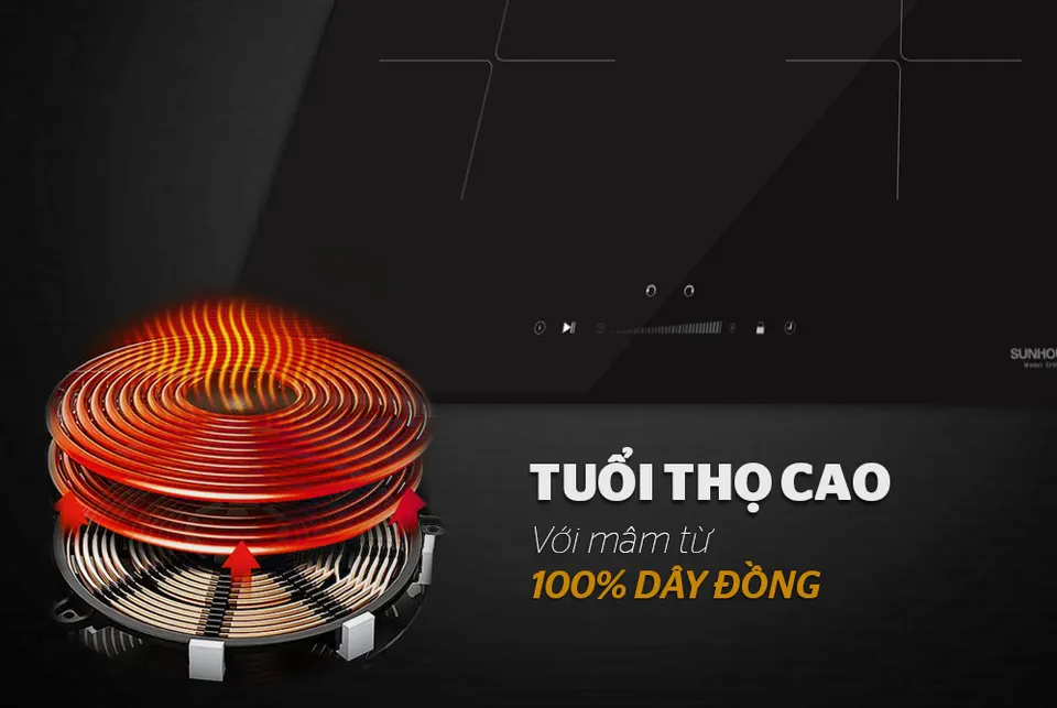 Bếp đôi điện từ SUNHOUSE SHB DI02