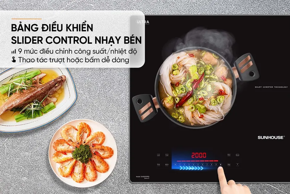 Bếp đôi điện từ SUNHOUSE SHB585PRO