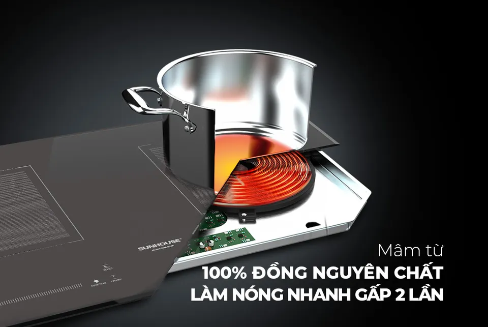 Bếp đôi điện từ SUNHOUSE SHB83TP