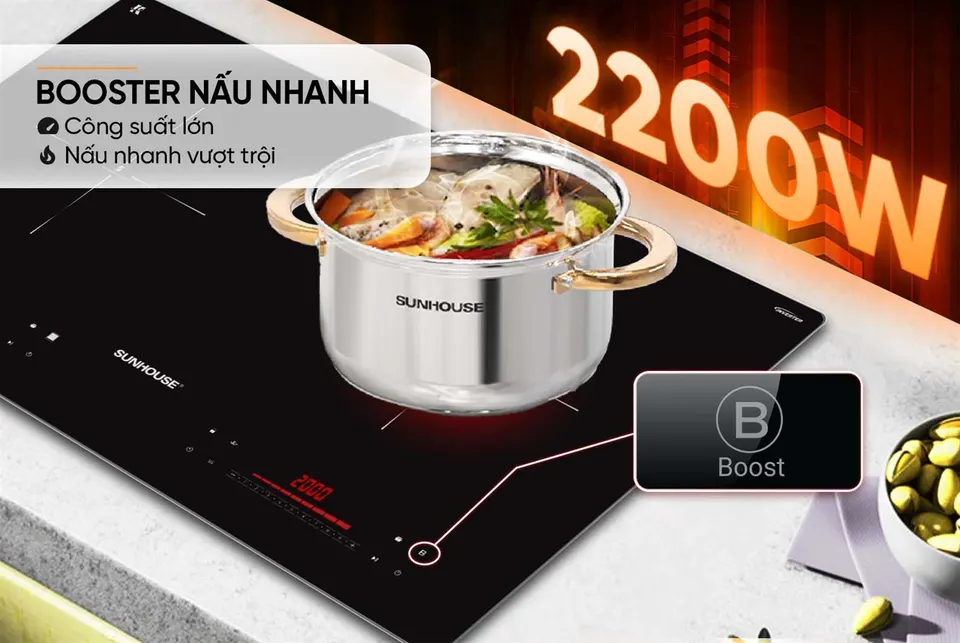 Bếp đôi điện từ hồng ngoại SUNHOUSE SHB5237