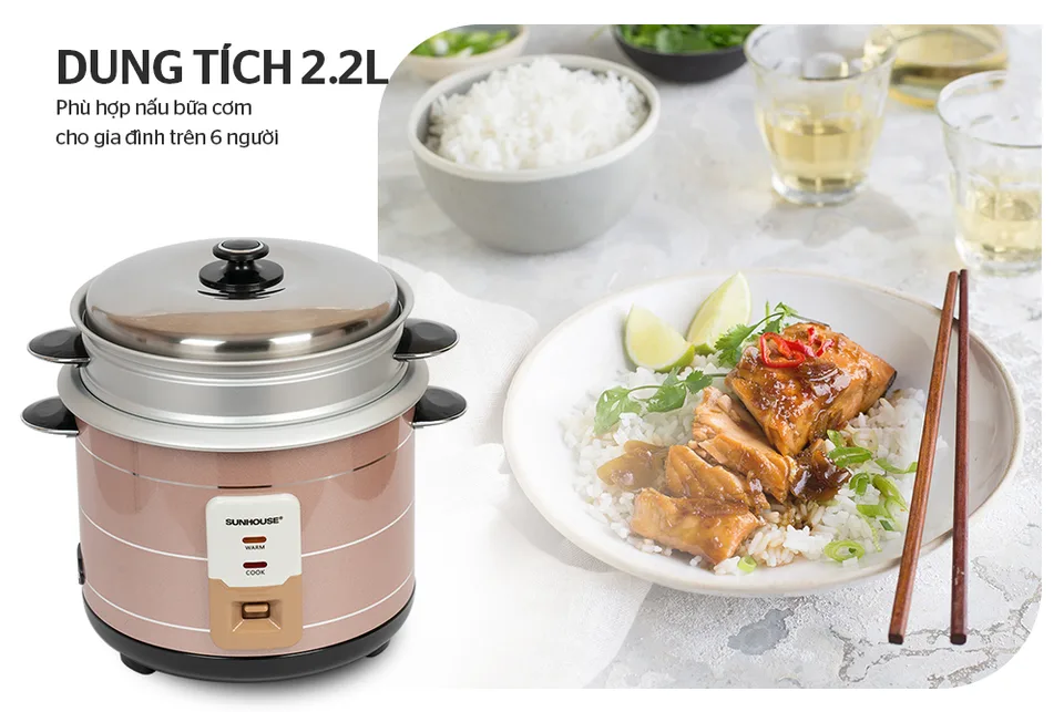 Nồi cơm điện nắp rời 2.2l SUNHOUSE SHD8135 23