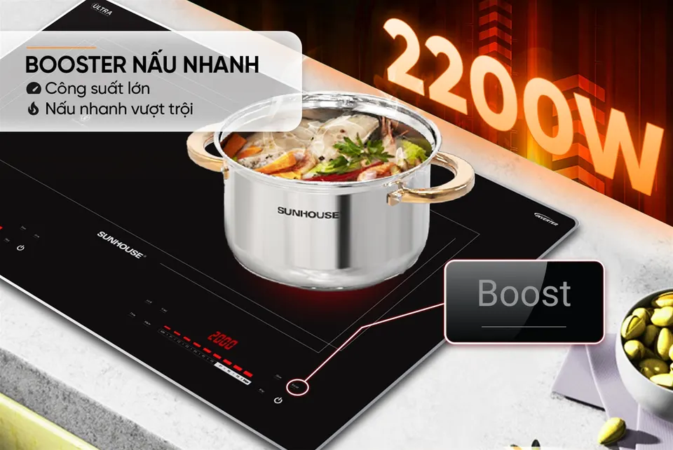 Bếp đôi điện từ hồng ngoại SUNHOUSE SHB82191-VMC